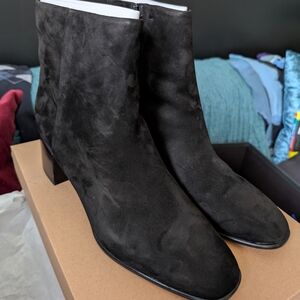Vince Arabel Black Suede Short Boots.